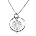 MATERIA 925 Silber Taufkette Mädchen Junge Lebensbaum - Taufgeschenk Baby Kinderkette 34-37cm mit Zirkonia Stein CO-36