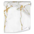 Vliestapete Marmor Marmoroptik Grau Gold Steinoptik - 10mx50cm inkl. Kleister - für Schlafzimmer Wohnzimmer Küche Modern 10M Rolle Vlies Tapete Tapeten Wandtapete Mustertapete UV-Beständig