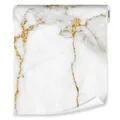 Wallarena Vliestapete Grau Gold Marmor Modern Mustertapete Wandtapete Rolle 10m x 50cm, Glatt, Marmor, Abstrakt, Vliestapete inklusive Kleister Wohnzimmer Schlafzimmer
