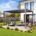 PRIMEYARD  3x4m Pergola in Perlgrau; mit Lamellendach in Perlgrau - (400107)