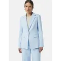 comma Jackenblazer Indoor-Blazer Antaillierter Blazer mit Pattentaschen blau 44 EU