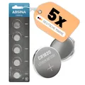 ABSINA CR1620 3V Lithium Knopfzellen 5er Pack - CR 1620 Knopfbatterien
