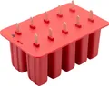 Eisformen aus Silikon mit 10 Holzstäbchen für Eis am Stiel, rot