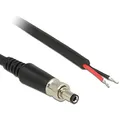 DeLOCK 89908 Netzteilkabel DC 5,5 x 2,5 x 9,5 mm schraubbar auf offene Kabelenden 95 cm