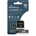 MediaRange Micro SDXC Speicherkarte 64GB Klasse 10 SD-Karten Adapter