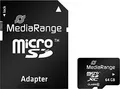 MEDIARANGE Flash-Speicherkarte microSDXC-an-SD-Adapter inbegriffen 64 GB Class 10 microSDXC Schwarz (MR955)