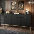 CORTADO GOLD Kommode KSZ154 mit 154 cm Schubladen schwarz