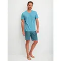 CALIDA Shorty Relax Streamline 1 (2 tlg) weich, Interlock-Qualität, kurze Ärmel blau XXL (58/60)