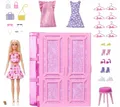 BARBIE DREAM WARDROBE FOR CLOTHES WARDROBE + clothes + doll HXD58 Mattel