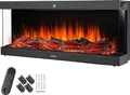 Elektro-Wandkamin Luciano, 2 Heizstufen, Flammeneffekt, App - schwarz