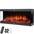 Elektro-Wandkamin Luciano, 2 Heizstufen, Flammeneffekt, App schwarz B-Ware