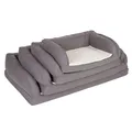 ZOOPLUS Orthopädisches Hundesofa | Hundebett | Memory Foam-Matratze | anschmiegsamer Bezugsstoff | hoher Rand | inkl. Plüschauflage (M - L 90 x B 60 x H 30 cm)