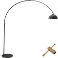 tectake Bogenleuchte, Schwarz, Metall, Rund, 34.5x206x175 cm, CE, Lampen & Leuchten, Innenbeleuchtung, Stehlampen, Bogenlampen