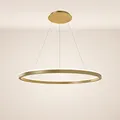 s.luce LED Ring Pendelleuchte rund Direkt oder Indirekt Hängelampe Wohnzimmerleuchte, Farbe:Gold, Größe:Ø 80cm
