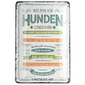Nostalgic-Art 22274 Retro Blechschild PfotenSchild Lernen – Geschenk-Idee für Hunde-Besitzer, aus Metall, Vintage-Dekoration, 20 x 30 cm