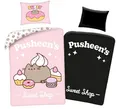 Pusheen Bettwäsche-Set, leuchtet im Dunkeln, 140 x 200 cm, 100 % Baumwolle