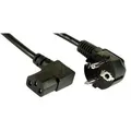 INLINE Netzkabel, Schutzkontakt gewinkelt auf Kaltgerätestecker C13 rechts abgewinkelt, 0,5m, schwarz