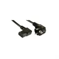 InLine Netzkabel Schutzkontakt gewinkelt auf Kaltgeräte 0,5m Schwarz # 16752B