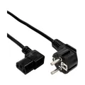 0,5m Netzkabel InLine Schutzkontakt gewinkelt auf Kaltgerätestecker C13 gewink.