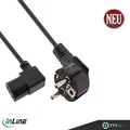 Netzkabel 0,5m  InLine Schutzkontakt gewinkelt auf Kaltgerätestecker C13 gewink.