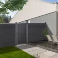 HOME DELUXE - WPC Gartentor - CALLATOR - B x H: 90 x 180 cm, inkl. Zubehör I Gartenpforte Blickschutz Sichtschutzzaun - Dunkelgrau