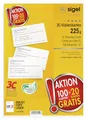 SIGEL T1170 Aktion: bedruckbare Visitenkarten 3C wie LP795: 100 Stück + 20 gratis, hochweiß, glatter Schnitt rundum, 225 g, 85x55 mm