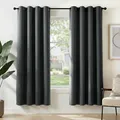 Deconovo Gardinen Blickdichte Vorhänge Verdunklungsvorhänge 2er Set H175 x B140 cm Wohnzimmer Curtains mit ösen Dunkelgrau