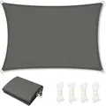 WOLTU Sonnensegel PES 200 g/m² Polyester 95% UV Schutz Dunkelgrau 2x3 m