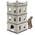 CanadianCat Company | Katzenburg aus Filz für Katzen - Felty Fort | Beige-Anthrazit | Filzburg XL Flauschkissen
