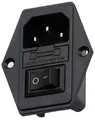 Kaltgeräte Einbau-Buchse C14, mit Schwarzem Schalter und Sicherung, 3-Pin 220-250V/10A Audio Kaltgeräte-Buchse Einbau Kupplung Stecker Buchse, 3-in-1 Einlassmodulstecker mit Schalter.
