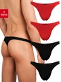 Fabio Farini String Herren Unterhosen - Männer Tangas aus atmungsaktiver Mikrofaser (4-St) im sportlichen Look mit Karo-Muster