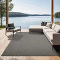 the carpet Mistra – Outdoor Teppich, Wetterfest, UV-beständig & pflegeleicht, für Balkon, Terrasse & Garten, auch für Wohnzimmer & Schlafzimmer geeignet, Anthrazit, 80 x 150 cm