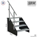 Standtreppe freistehend Treppe 4 Stufen schwarz, 60 - 160 cm Breite 84 cm Höhe