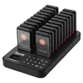VEVOR Restaurant-Pager-System, kabelloses Warteschlangensignal mit 400 m Reichweite, Piepser zur Rufannahme von Gästen mit Vibration und Blinken, ... - Schwarz
