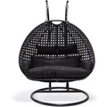 Home Deluxe Hängesessel Twin Polyrattan Schwarz