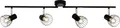 Brilliant 4er Spot Blacky schwarz 80 x 15 cm E14