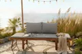 riess-ambiente Gartenbank MODULAR 200cm natur – FSC zertifiziertes Holz, klappbar, mit Kissen (Einzelartikel, 1-St), Outdoor-Sitzbank mit Liegefunktion – ideal für Garten & Terrasse