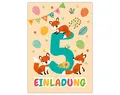 12 Einladungskarten zum 5. Kindergeburtstag fünfte Geburtstag Mädchen Jungen Fuchs
