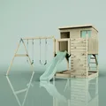 OutdoorToys Spielturm Nils aus Holz in Grün Mintgrün, mit Kinderschaukel