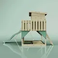 Spielturm Nils Aus Holz In Grünkinderschaukel - Polarplay