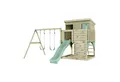 OutdoorToys Spielturm Nils, aus Holz in Mintgrün mit Kinderschaukel & Rutsche, Kletterwand