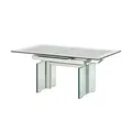 Glas-Couchtisch ausziehbar und höhenverstellbar Villingen , transparent/klar , Maße (cm): B: 75 H: 56