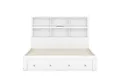 DOPWii Bett 160*200 cm Doppelbett,Plattformbett,2 Schubladen am Fußende des Bettes, Massivholz,Kopfteil mit Stauraum,Grau/Weiss