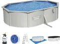 Bestway® Hydrium™ Stahlwandpool Komplett-Set mit Sandfilteranlage 500 x 366 x 122 cm, granitgrau, oval