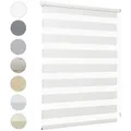 Doppelrollo Duo Rollo Klemmfix ohne Bohren für Fenster Rollos Jalousie Faltrollo, Sekey, freihängend, Klemmträger, Montage mit oder ohne Bohren möglich 40 cm x 100 cm