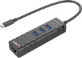 USB LAN-Adapter + 3port USB-Hub schwarz USB-C 3.0 (43249)