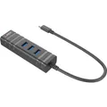 LINDY 43249 USB-Hub 3 Port USB-A, RJ45 USB 3.1 Gen1 5 GBit/s mit eingebautem