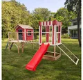HOME DELUXE Spielturm Spielpark aus Holz WUNDERLAND - Farbauswahl, inkl. Spielhaus, Rutsche, Kletternetz & optional mit Schaukel