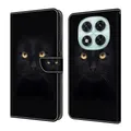 CLM-Tech Handyhülle kompatibel mit Xiaomi Redmi Note 14 Pro 5G Hülle - Tasche aus PU Leder - Klapphülle mit Ständer und Kartenfächern - Schutzhülle Wallet Case Cover schwarzer Panther Augen