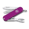 Victorinox Schweizer Taschenmesser, Klein, Classic SD, Multitool, Swiss Army Knife, Geschenk, 7 Funktionen, Klinge, Nagelfeile, Violett